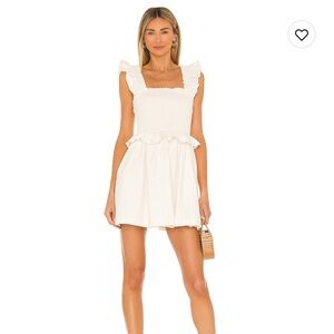 Tularosa White Ruffle Mini Dress